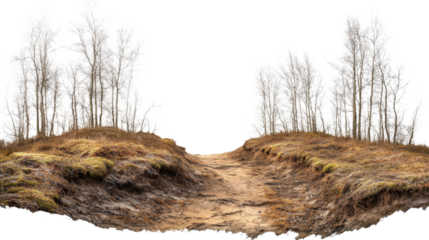 Mountain hiking trail transparent background