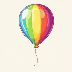 Naklejka premium Rainbow striped balloon floating.
