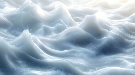 Obraz premium A calming abstract composition of blue, cloud-like waves with soft gradients and a smooth texture, evoking serenity and peace