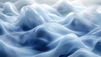 Obraz premium A calming abstract composition of blue, cloud-like waves with soft gradients and a smooth texture, evoking serenity and peace