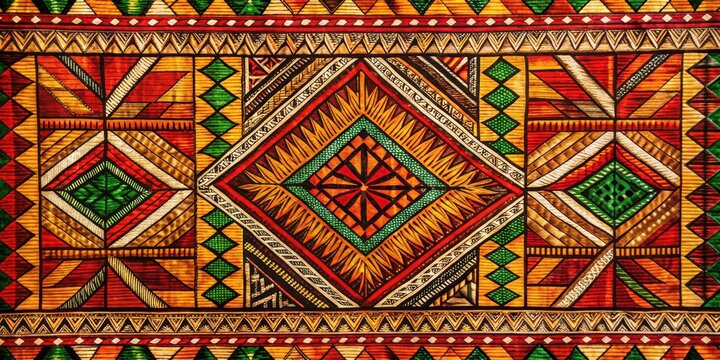 Traditional Samoan Siapo Cloth featuring intricate designs and vibrant colors , Samoan, Siapo, Cloth, Tapestry