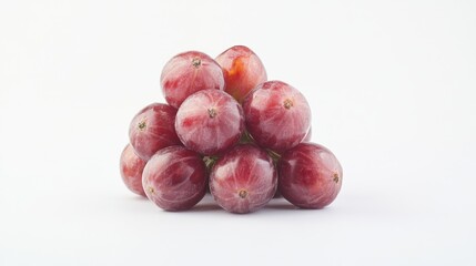 Obraz premium A cluster of fresh gooseberries isolated on a clean white background, emphasizing their round shape.