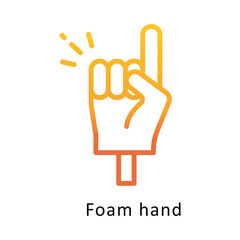 Foam hand  Vector Gradient Outline Icon.Eps file 10