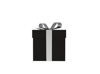 gift box with ribbon. Transparent PNG background. Birthday present mockup. Closed square surprise box. Ideal for promotional campaigns, black Friday, valentines, Christmas, mother's day