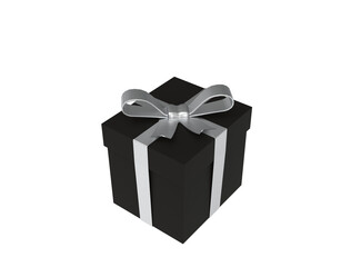 gift box with ribbon. Transparent PNG background. Birthday present mockup. Closed square surprise box. Ideal for promotional campaigns, black Friday, valentines, Christmas, mother's day