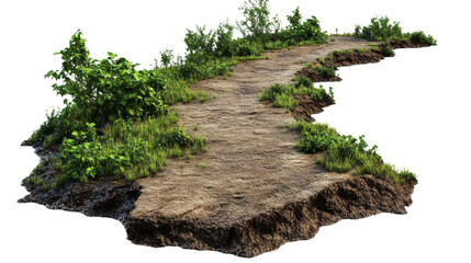 Mountain hiking trail transparent background
