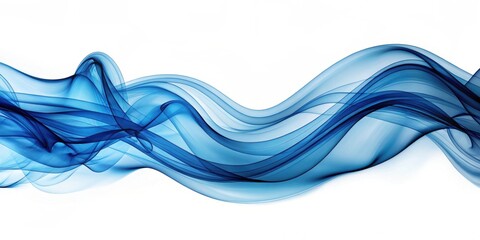 Fototapeta premium Abstract futuristic technology innovation with blue smoke wave curve swirl flow on isolated background, abstract, futuristic