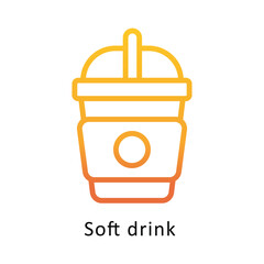 Soft drink  Vector Gradient Outline Icon.Eps file 10