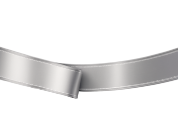 Silver ribbon isolated on white or transparent background