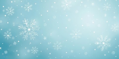 Blue winter background with hand drawn snowflakes silhouette, subtle snowfall effect, elegant design, New Year, blue