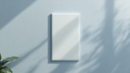 Floating white rectangular frame with a smooth soft background