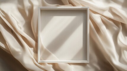 Floating white rectangular frame with a smooth background