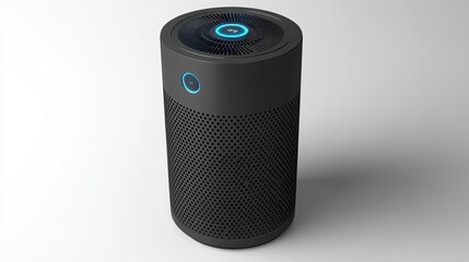Obraz premium Sleek Black Air Purifier Modern Home Appliance Clean Air Technology