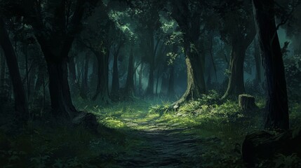 Naklejka premium Deep Dark Forest