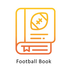 Football Book  Vector Gradient Outline Icon.Eps file 10