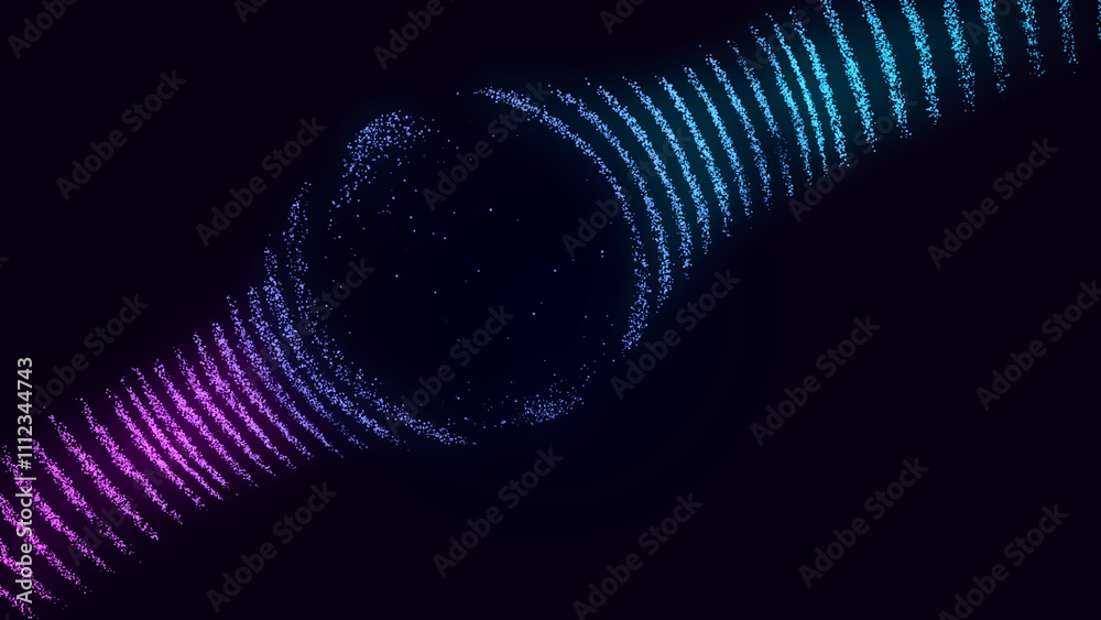 Poster Abstract background of moving lines. Information space strip. Big data visualization. 3d rendering