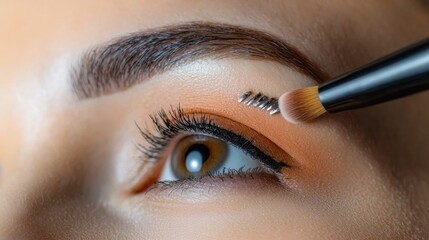 Professional Makeup Artist Styling Eyebrows Close-Up