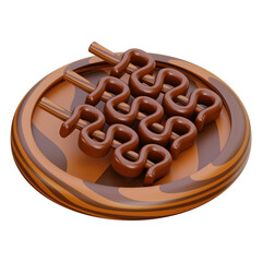 Satay 3D Icon illustration
