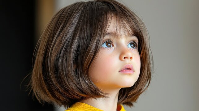 Smooth Bob Haircut for Child with Natural Beauty
