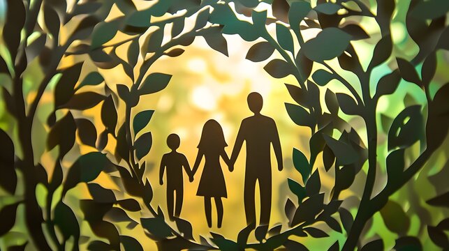 Paper cutout symbolizing family unity and togetherness
