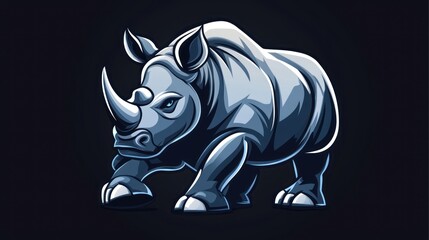 Fototapeta premium A stylized illustration of a rhinoceros in a bold, modern design.