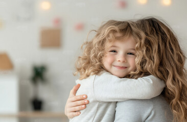 A teacher giving a child a reassuring hug after a small mishap during playtime