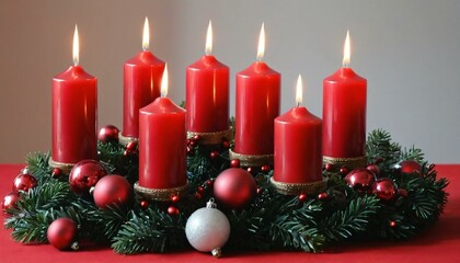 christmas candle and decorations