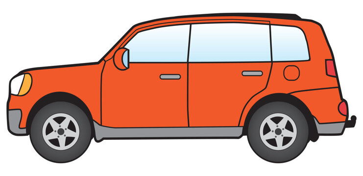 Orange Cartoon SUV