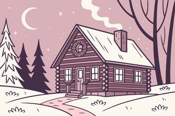 Holiday Cabin with Smoke and Christmas Charm