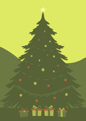 Vibrant Christmas Tree with Artistic Flair