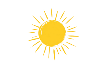 a yellow sun with rays