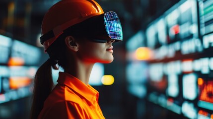 Engineer Using Augmented Reality Technology in Industry