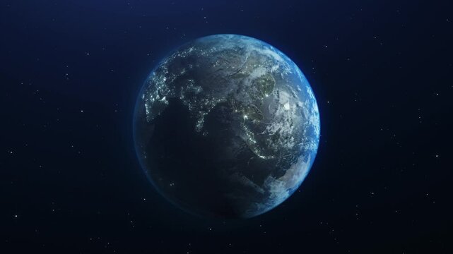 Planet Earth Spinning In A Seamless Loop, Photorealistic 3D Rendering Of Earth, 3D Animation