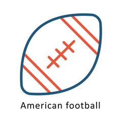 American football  Vector two Colors Outline Icon. Eps file 10