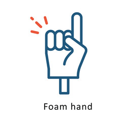 Foam hand  Vector two Colors Outline Icon. Eps file 10