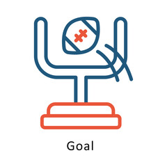 Goal  Vector two Colors Outline Icon. Eps file 10