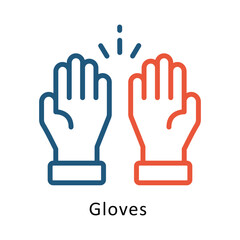 Obraz premium Gloves Vector two Colors Outline Icon. Eps file 10