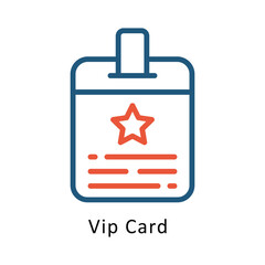 Vip Card  Vector two Colors Outline Icon. Eps file 10
