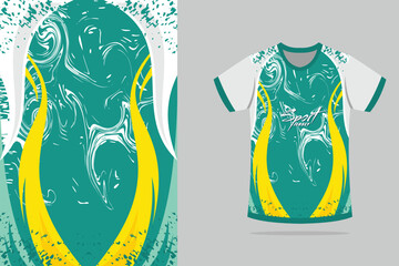Sport jersey template mockup curve grunge design for football soccer, racing, running, e sports, tosca color