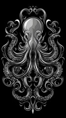 Incredible Commotion of an Octopus, Angry octopus illustration wallpaper