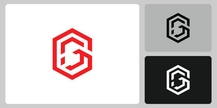 Modern minimalist hexagonal monogram letter G logo design
