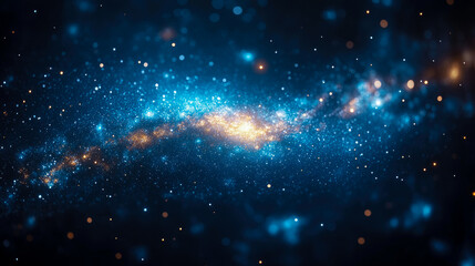 Naklejka premium A stunning spiral galaxy emits brilliant light in the vast universe, surrounded by a multitude of sparkling stars and celestial dust