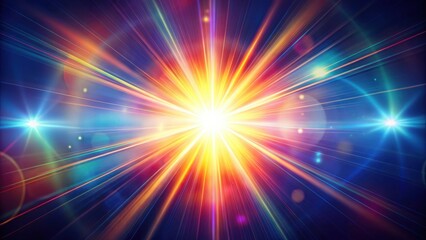 Fototapeta premium Realistic lens flare with bright sun backlight and colorful light leaks, lens flare, real, bright, sun, backlight