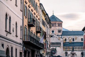 Ice Dawn in Sappada. Walk through ancient villages and dream mountains. Dolomites.