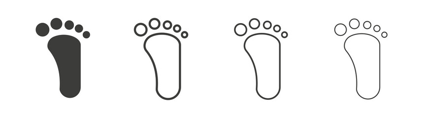 Footprint icons collection. vector set in black color