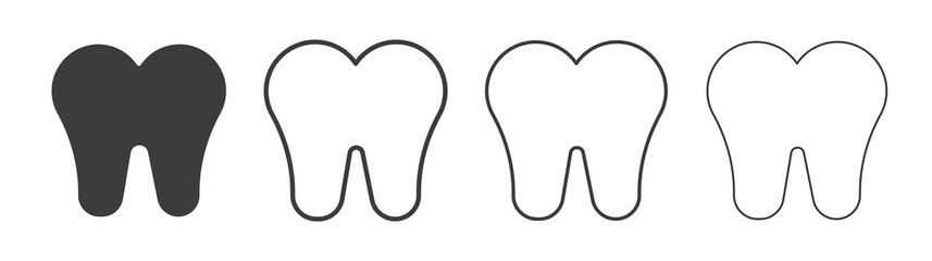 Tooth icons collection. vector set in black color