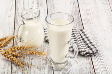 Organic milk in the glass