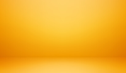 Blurry background in studio, realistic place for photo sessions, presentation of product or advertising display. Vector podium or place, empty interior design with orange light illumination effect