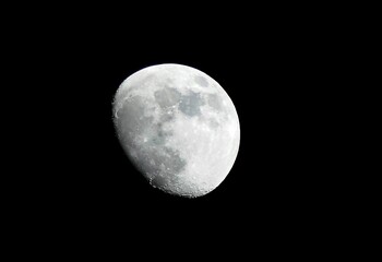 Detailed close-up of the moon against a dark sky.