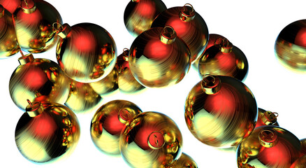 Christmas tree ball. Christmas Ornament With Gold Decorations Isolated. red Christmas ornament with gold decorations isolated on black background